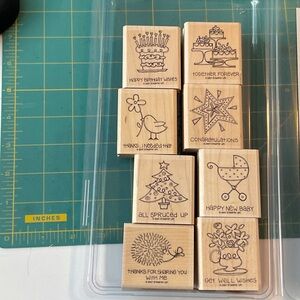Stampin' Up! “Fun & Fast Notes” wooden Rubber Stamp Set